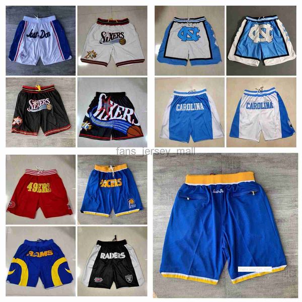 

don team basketball shorts men ncaa north carolina assaulter wear sport pant with pocket zipper sweatpants hip pop blue black white short