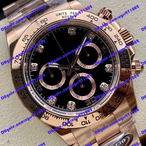 

uality bt factory men's watch 4130 automatic mechanical 116505 watch 40mm black diamond dial 904l stainless steel strap sapphire glass, Slivery;brown