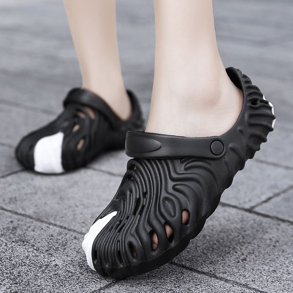 

sandals men women summer cross-border new style hole shoes platform non-slip-feeling casual beach shoes cros ha6911-5, Black