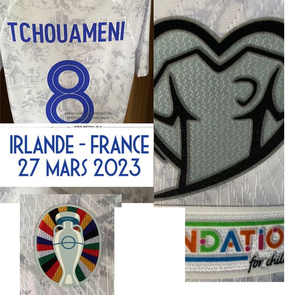 

american college football wear 2023 match worn player issue maillot vs vs irlande griezmann mbappe coman tchouameni pavard t.hernandez camav, Black
