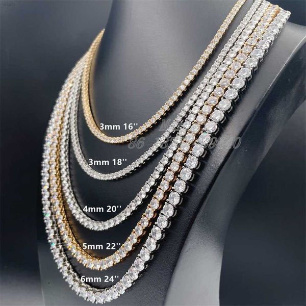 

custom jewelry hand setting vvs moissanite iced out tennis chain 925 sterling silver moissanite tennis chain