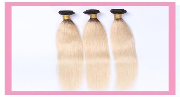 

brazilian human hair 1b 613 straight ombre virgin hair extensions 1b613 1028inch 3 bundles hair wefts three pieceslot3564027, Black