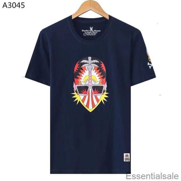 

psycho 2023 summer new bunny skull rabbit cartoon shoulder double print t-shirt pure cotton casual men 6tf7, White;black
