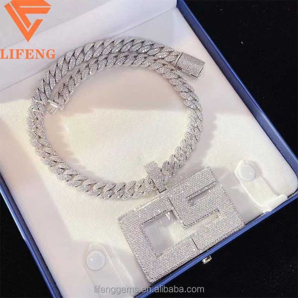 

lifeng jewelry moissanite 14k/18k gold vvs 925 sterling silver full ice out hip hop fashion necklace pendant