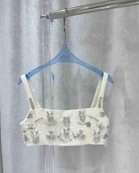 

23 summer new women's handmade rhinestone decorative label satin face slim slim slim strap, White