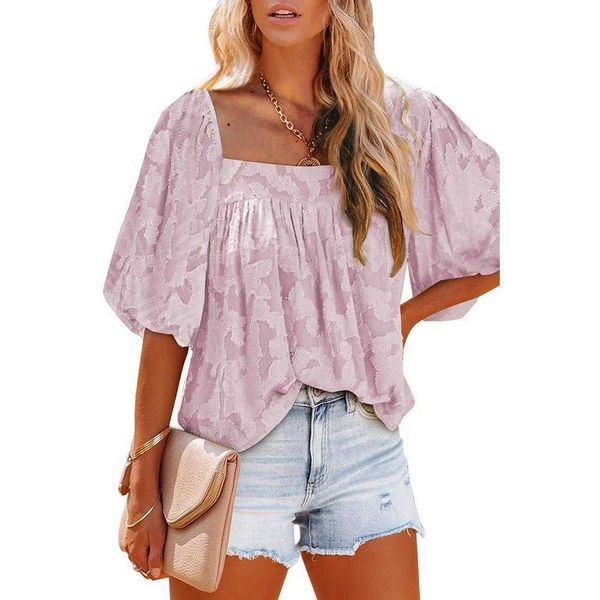 

half sleeve loose blouses off shoulder solid color pullover chiffon shirt, White