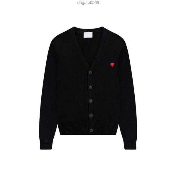 

fashionable paris designer men's sweater amis de coeur macaron love jacquard cardigan for men and womenp3kj, White;black