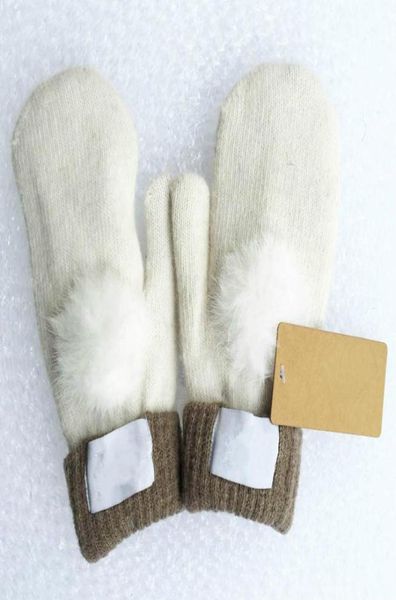 

mittens women039s winter mitten kintted gloves thick warm cute gloves fur wool gloves 8 colors for choosing make by hand high q2943040, Blue;gray
