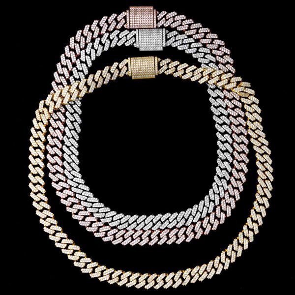 

rappers pass diamond tester vvs moissanite 925 sterling silver necklace cuban link chain