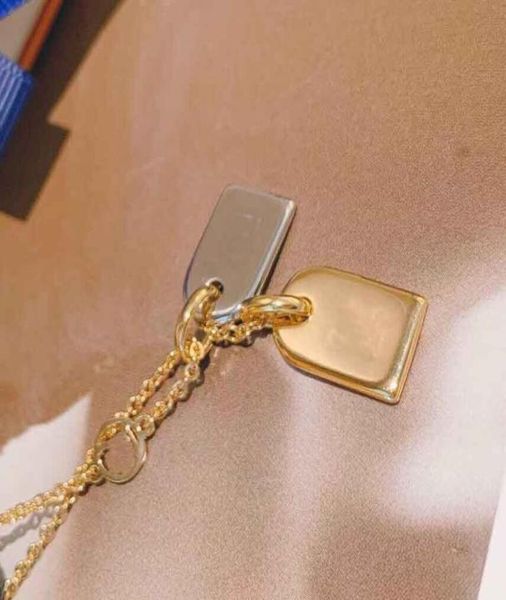 

pendant necklace with rectangle shape in 18k gold and platinum color for women wedding jewelry gift ps36238297768, Silver