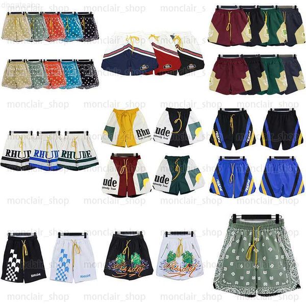 

men's shorts designer rhude mens alphabet print shorts summer fashion patchwork, White;black