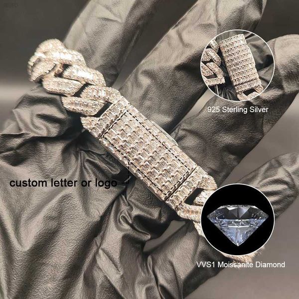 

hip hop vvs moissanite 925 silver 15mm miami cuban link iced out cuban necklace