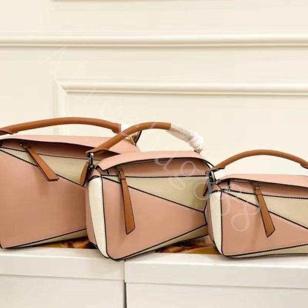 

2023 shoulder bags new puzzles bag crossbody shoulder messenger bags real leather luxury classic calfskin women cuboid shape handle purse wa