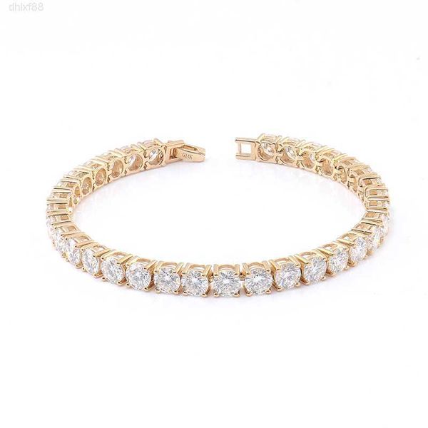 

wholesale customized 8mm moissanite tennis chain 10k gold bracelet jewelry, Silver