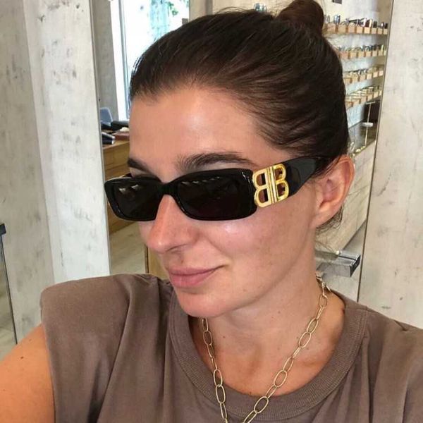 

new ins street sfashionable double b letter men's and women's cat eye uv proof hip hop disco sunglasses, White;black