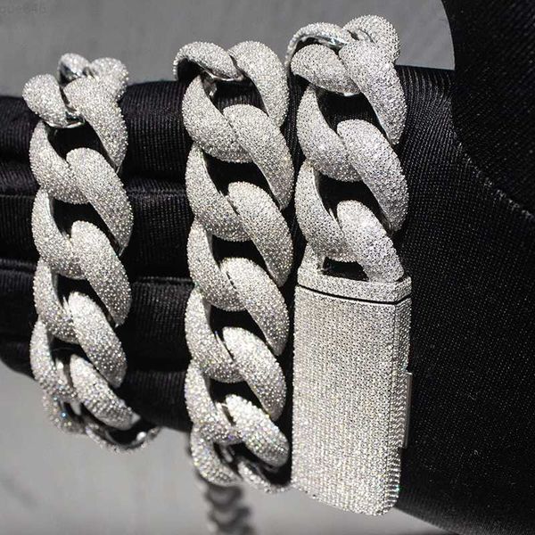 

500gram 925 silver crushed iced out 20mm vvs moissanite miami cuban chain
