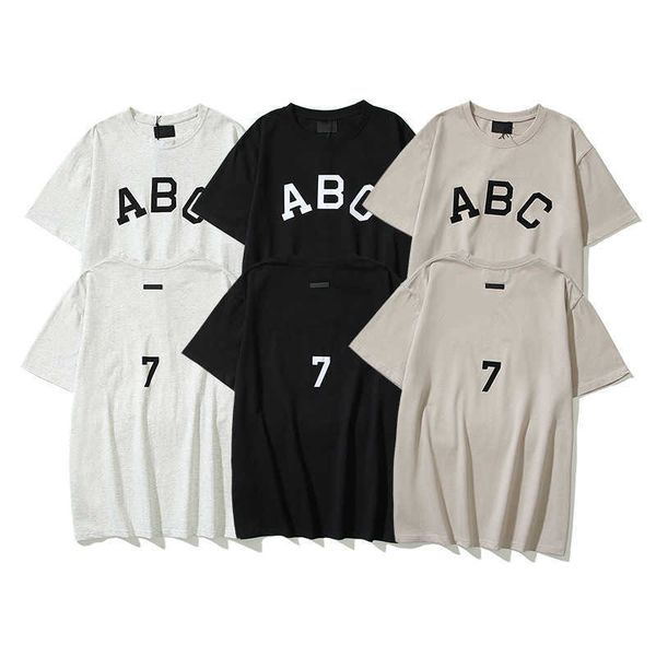 

8etu 2023 men's and women's fashion t shirt t-shirts high street brand ess label season 7 abc lovers short sleeve, White;black