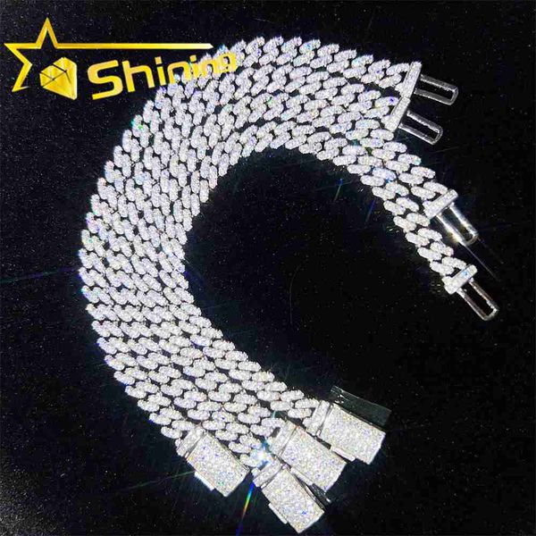 

selling pass diamond tester 925 sterling silver hip hop 6mm 8mm iced out vvs moissanite diamond cuban link bracelet