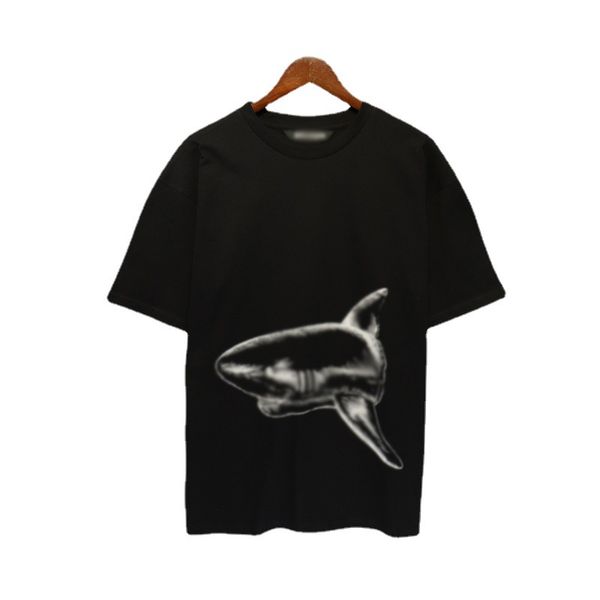 

american vintage cotton plam letter printing loose men crewneck t shirt, White;black