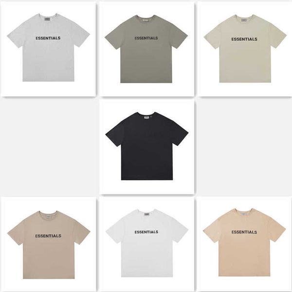 

i1z2 2023 men's and women's fashion t shirt t-shirts high street brand ess silicone letter hip hop loose short sleeve, White;black