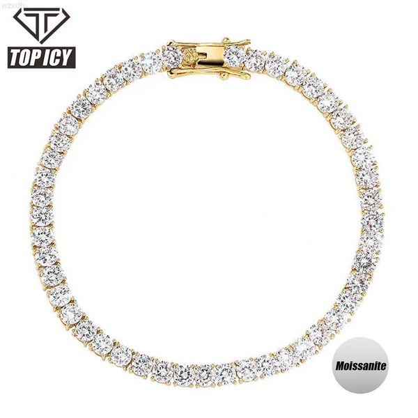 

hip hop 925 sterling silver with moissanite tennis chain 3mm 4mm 5mm iced out tennis chain necklace bracelet jewelry