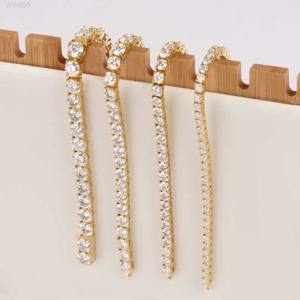 

ready to ship gh color 6mm loose moissanite tennis chain solid gold plated sterling silver tennis necklace