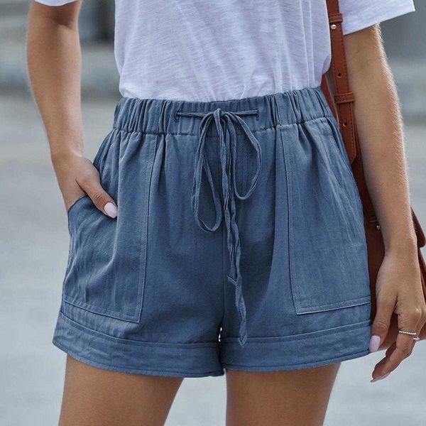 

casual tencel shorts for women summer high waist lace up loose wide leg pants, White;black