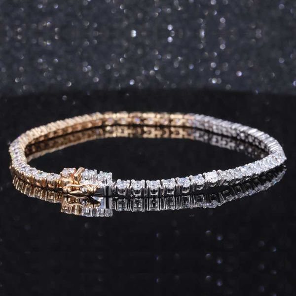 

starsgem gold silver 4mm round moissanite tennis bracelet mossinate diamond chain charm bracelet silver moissanite tennis chain