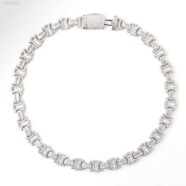 

provence fine jewelry haute couture cuban chain moissanite diamond necklace rap party ice cuban link chain male 925 silver