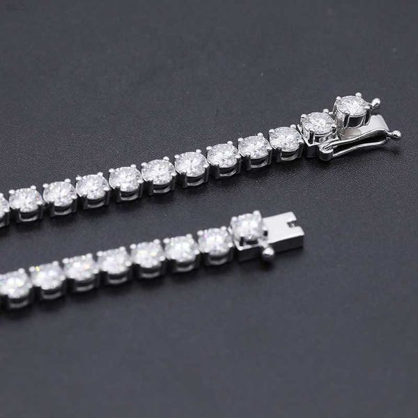 

wholesale vvs moissanite diamonds 4mm tennis necklace real gold chains 18k, Silver