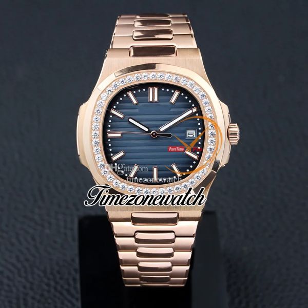 

new 5711 5713 5713/1 d-blue texture dial asian 2813 automatic mens watch rose gold case bracelet sport gents watches 40mm timezonewatch z09, Slivery;brown