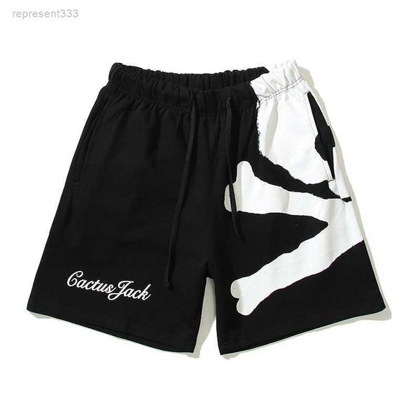 

travis scott shorts american high street cactus jack branded skull shorts casual pants for men and 7m1y, White;black