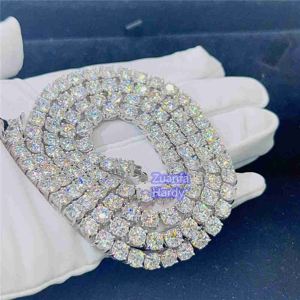 

wholesale gra certified 5mm 16" 18" 20" 22" 24" 26" 28" sterling silver vvs moissanite tennis chain 925