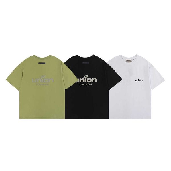 

i7jn 2023 men's and women's fashion t shirt t-shirts high street brand ess limited joint 3m reflective printing short sleeve, White;black