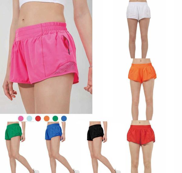 

designers lululemens womens yoga shorts fit zipper pocket high rise quick dry lulus lemon womens train short loose style breathable advanced, White;black