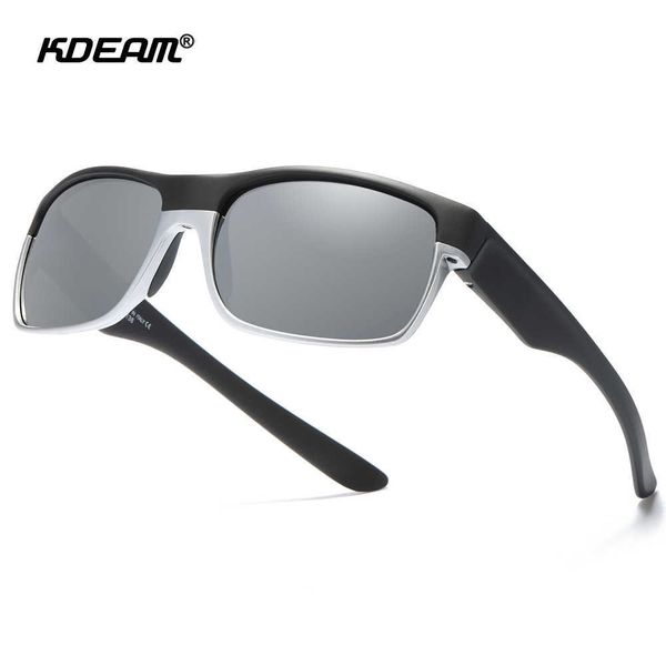 

kdeam new square polarized sunglasses ultra light tr90 true film outdoor sports glasses fishing kd189, White;black