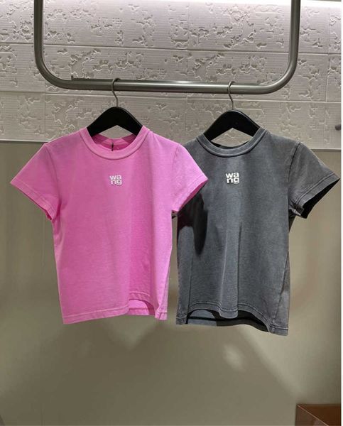 

women's solid summer t shirt for women clothing letter print o-neck short-sleeve t-shirt femme loose casual crop 100% cotton tee size s, White