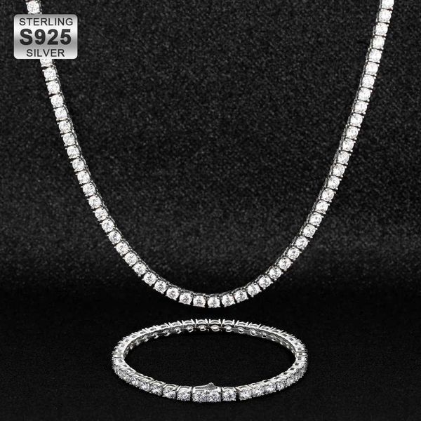 

krkc wholesale custom tennis chains 925 sterling silver link chain hip hop jewelry necklace iced out cz diamond 925 tennis chain