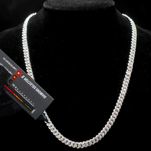 

pass diamond tester hip hop jewelry rose gold miami 925 sterling silver 6mm 8mm iced out vvs cuban link moissanite chain men