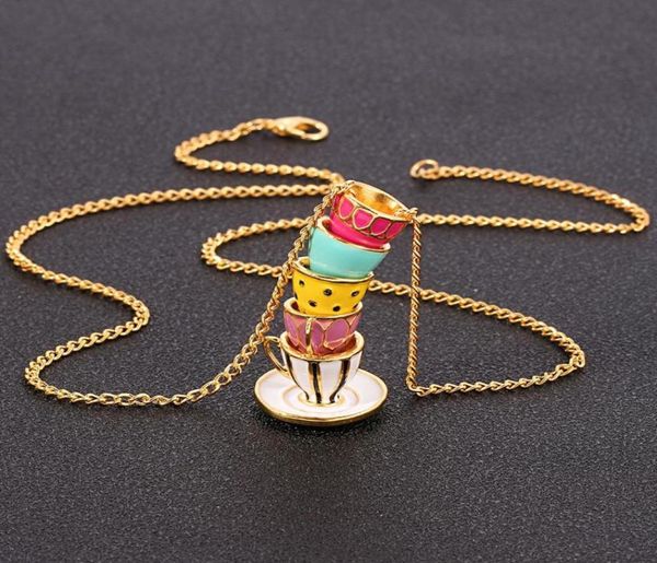

pendant necklaces beautiful creative trend necklace fashion tea cup gift trendy jewelry female5210033, Silver
