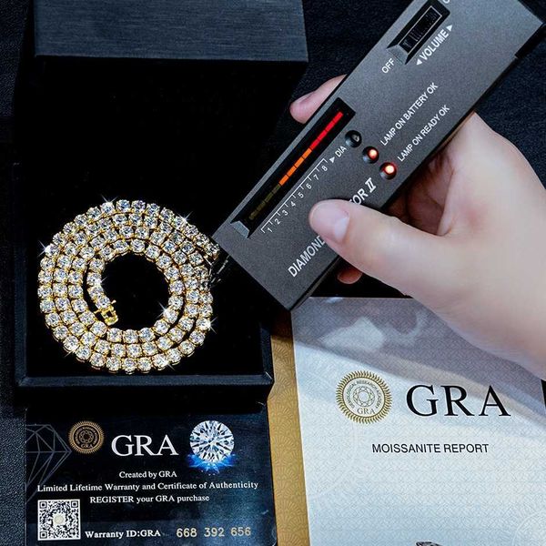 

wholesale factory price iced out 2mm 3mm 4mm 5mm 6.5mm vvs 925 sterling silver moissanite tennis chain bracelet