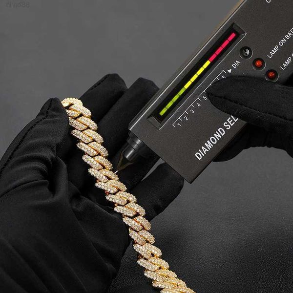 

pass diamond tester 14mm 925 sterling silver gra moissanite jewelry diamond cuban link chain rapper hip hop necklace