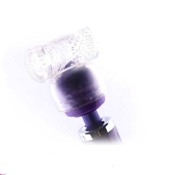 

set av wand headgear vibrators transparent big caps for male toys magic wand head accessories body massage pr, Black;white