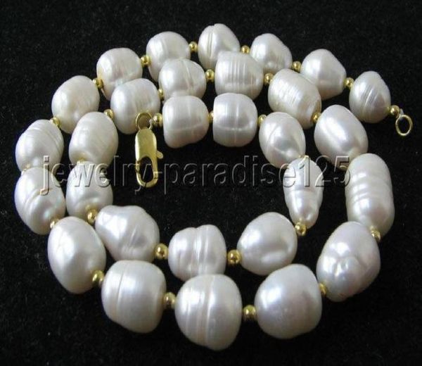 

180391012mm natural white baroque pearl necklace 14k01233026016, Silver