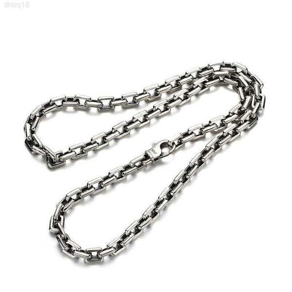 

925 sterling silver men's necklace vintage antique silver heavy cross chain hiphop chocker men necklace