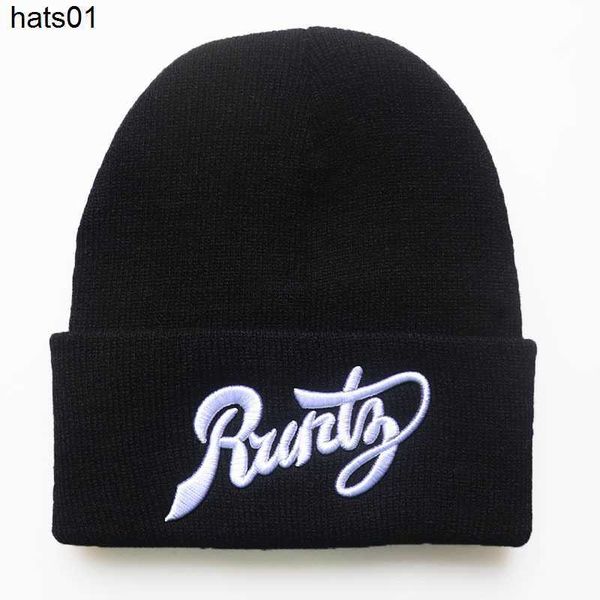 

high grade three-dimensional embroidery runty knitted hat hip hop wool hat warm student autumn and winter men's and women's hat, Blue;gray