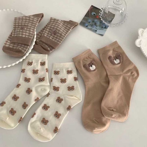 

creative woman socks new stockings fashion brown wholesale female middle tube japanese cute small fresh wild student autumn and winter, Black;white