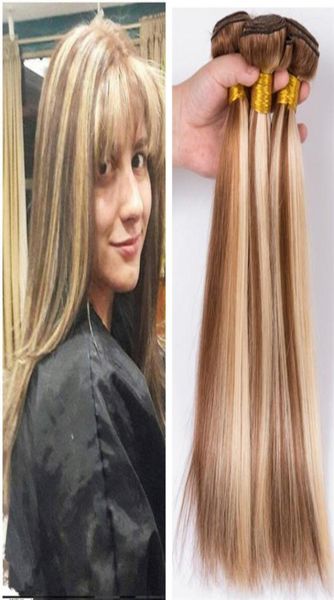 

mixed color 27 613 human hair weaves 3 bundles weft strawberry blonde and blench blonde virgin human hair extension two tone strai1050916, Black;brown
