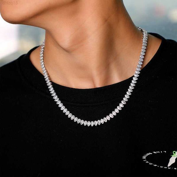 

qianjian new trend product 8mm moissanite chain tennis necklace, Silver