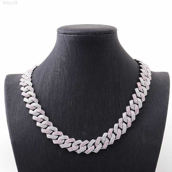 

custom gold plated cuban chain necklace iced out chain cuban moissanite diamonds hip hop jewelry for men gift, Silver